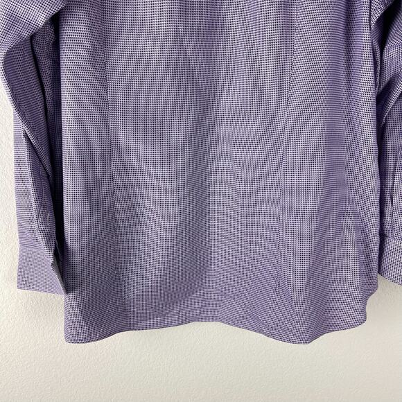 Ted Baker Endurance Shirt Mens 17 34/35 Purple Print Button Up Purple Flip Cuff - Picture 11 of 11